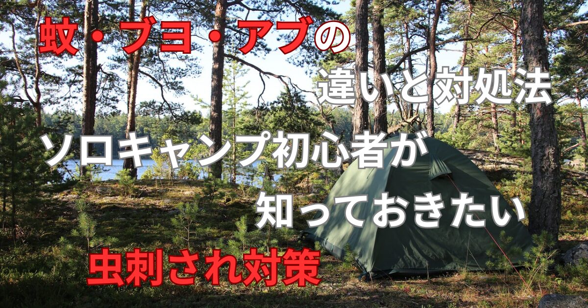 蚊・ブヨ・アブの違いと対処法を解説する、ソロキャンプ初心者向けの虫刺され対策アイキャッチ画像