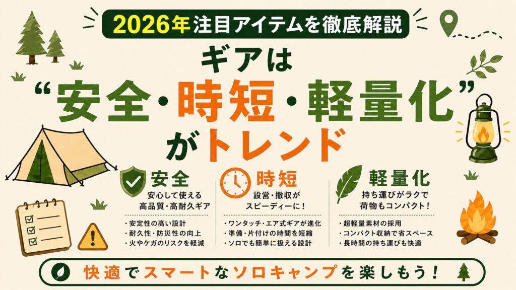 2026年注目アイテムを徹底解説ギアは「安全・時短・軽量化」がトレンド